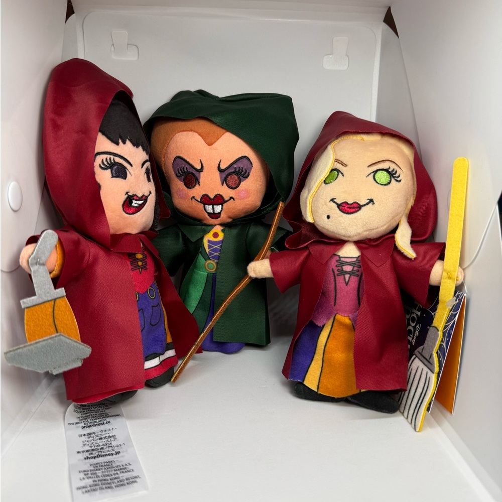 Disney Parks Hocus Pocus set of 3 Plush Toys Sanderson Sisters Toy NEW